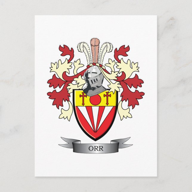 Orr Family Crest Coat of Arms Postcard (Front)