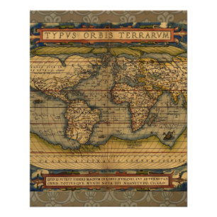 Ortelius 1570 World Map: Antique Cartography Poster