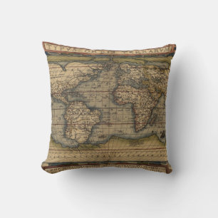 Ortelius World Map 1570 Cushion