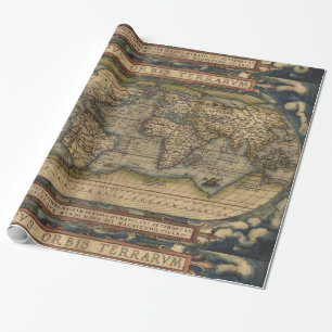 Ortelius World Map 1570 Wrapping Paper