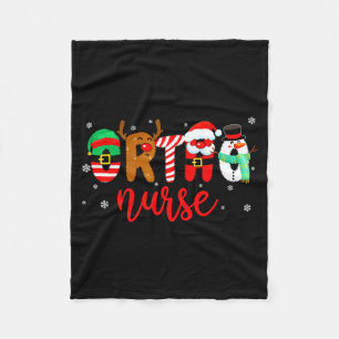 Ortho Nurse Christmas Shirt Nurse Xmas Party Cna N Fleece Blanket