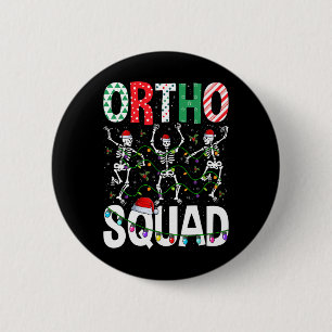 Ortho Squad Christmas Skeleton Orthopaedic Nurse L 6 Cm Round Badge