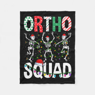 Ortho Squad Christmas Skeleton Orthopaedic Nurse L Fleece Blanket