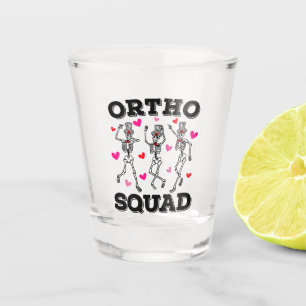 Ortho Squad Dancing Skeleton Valentine Shot Glass