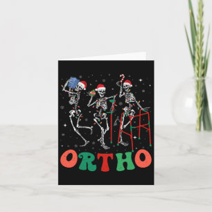 Ortho Squad Dancing Skeletons Christmas Orthopedic Card