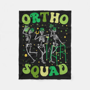 Ortho Squad Dancing Skeletons St Patricks Orthoped Fleece Blanket