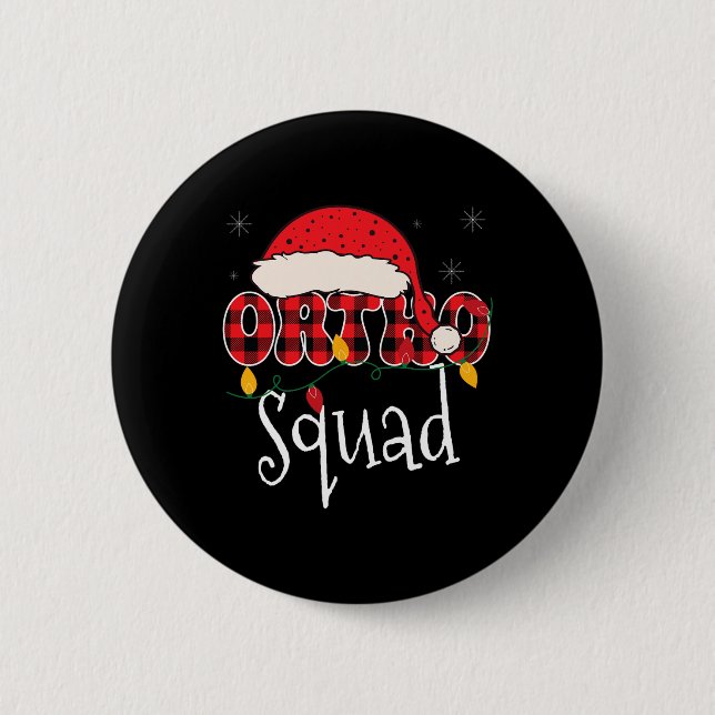 Ortho Squad Plaid Fun Christmas Orthopaedics Crew  6 Cm Round Badge (Front)