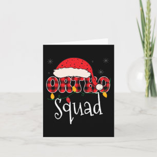 Ortho Squad Plaid Fun Christmas Orthopaedics Crew Card
