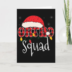 Ortho Squad Plaid Fun Christmas Orthopaedics Crew  Card