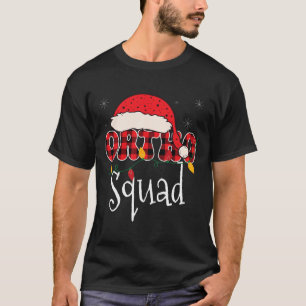 Ortho Squad Plaid Fun Christmas Orthopaedics Crew  T-Shirt