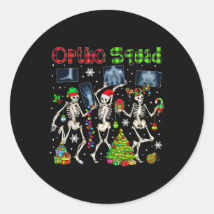 Ortho Squad Xmas Three Santa Reindeer Elf X-ray Sk Classic Round Sticker