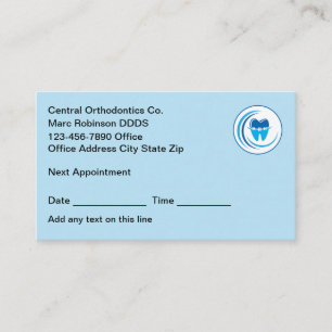 Orthodontist Appointment Business Cards In Bulk