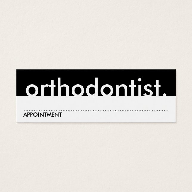 orthodontist. (appointment card) (Front)