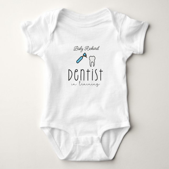 Orthodontist Baby Dentist in Training Dentist Baby Bodysuit (Front)