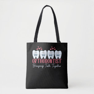 Orthodontist Bringing Teeth Together Cute Braces Tote Bag