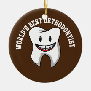 Orthodontist Dentist Teeth Braces Orthodontics Ceramic Ornament
