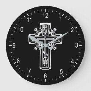 Orthodox Christian cross Large Clock