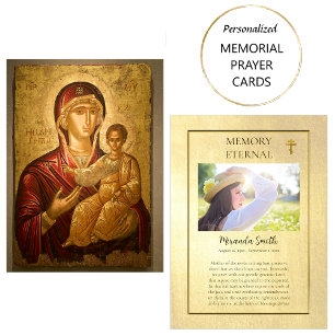 Orthodox Christian Funeral Prayer Card Theotokos