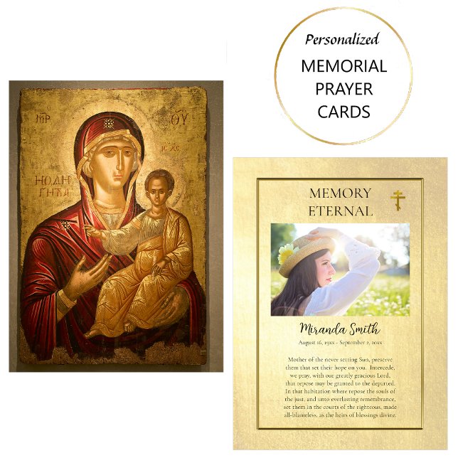 Orthodox Christian Funeral Prayer Card Theotokos (Creator Uploaded)