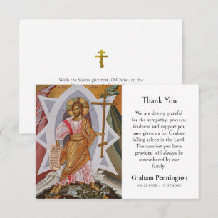 Orthodox Christian Icon Funeral Memorial Thank You Card