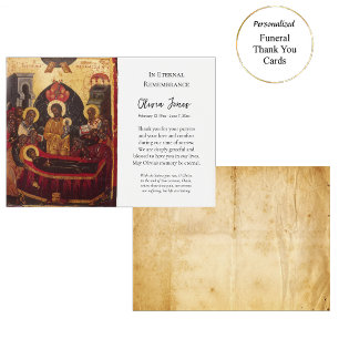 Orthodox Christian Icon Funeral Thank You Card