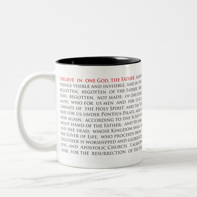 Orthodox Christian Nicene Creed Two-Tone Mug (Left)
