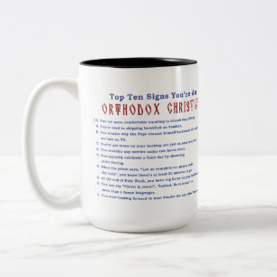 Orthodox Christian Top 10 signs two-tone 15oz mug