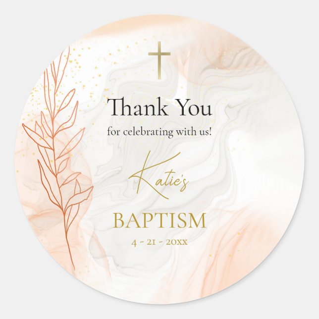 Orthodox Christian Waters of Light Baptism Classic Round Sticker (Front)