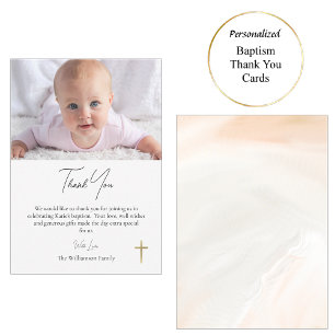 Orthodox Christian Waters of Light Baptism Thank Y Thank You Card