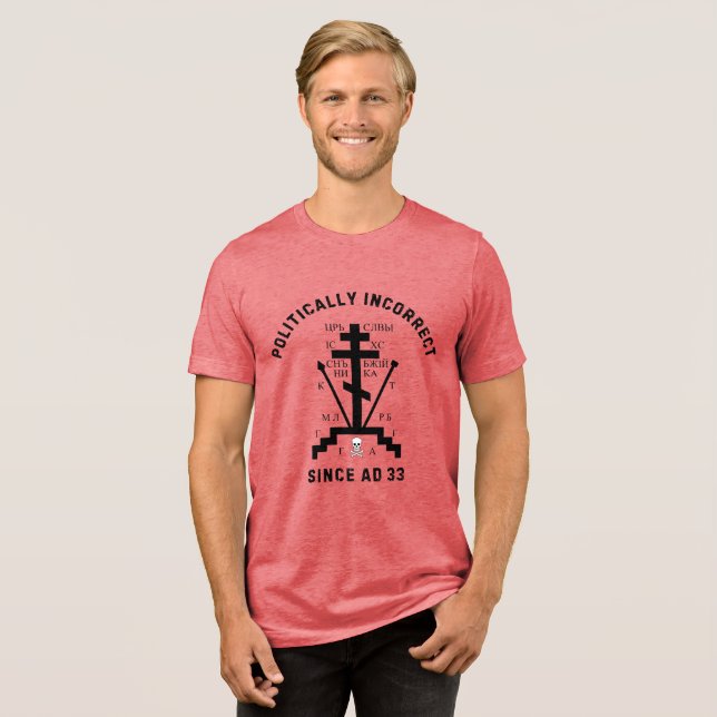 Orthodox Cross Bold Faith  Tri-Blend Shirt (Front Full)