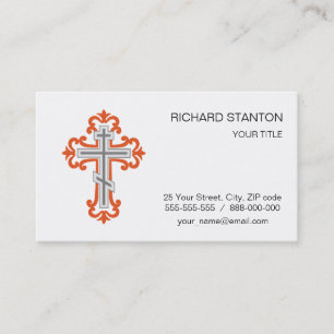 Orthodox cross business card