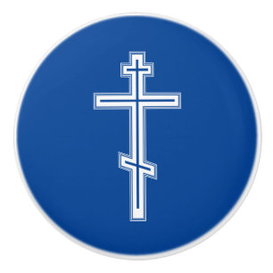 Orthodox cross ceramic knob