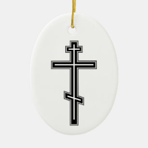 Orthodox cross ceramic ornament