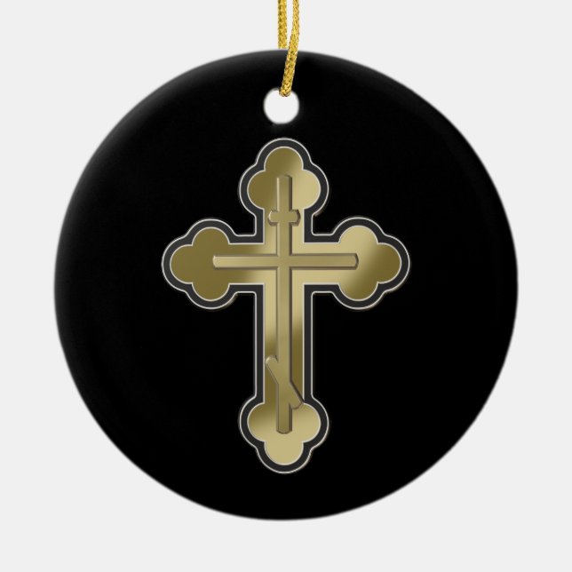 Orthodox cross ceramic ornament (Front)