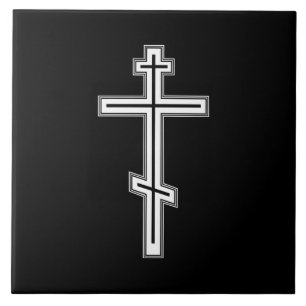 Orthodox cross ceramic tile