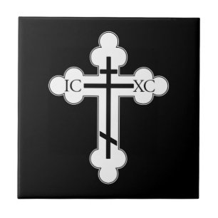 Orthodox cross ceramic tile
