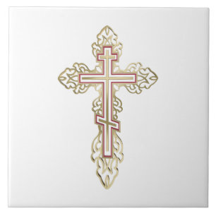 Orthodox cross ceramic tile