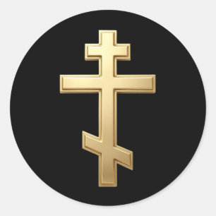 Orthodox cross classic round sticker
