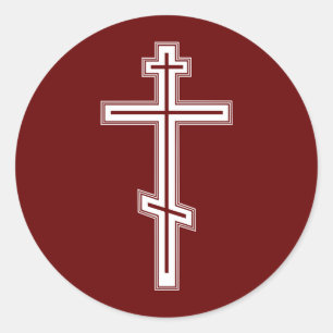 Orthodox cross classic round sticker