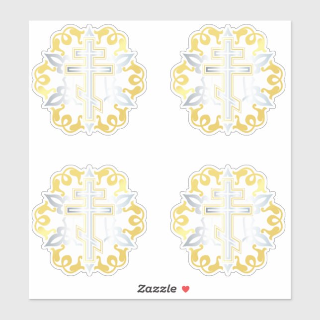 Orthodox Cross Gold With Ornaments (Sheet)