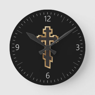 Orthodox cross round clock