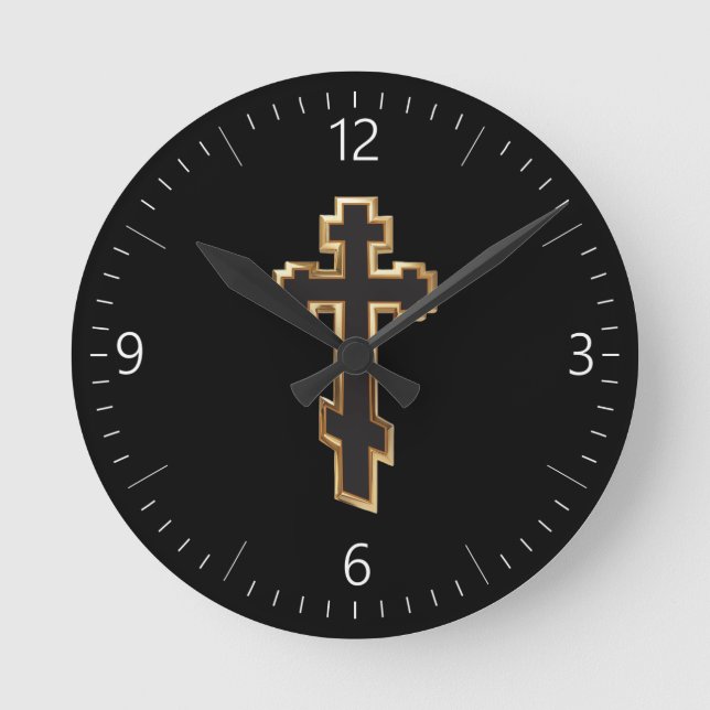 Orthodox cross round clock (Front)
