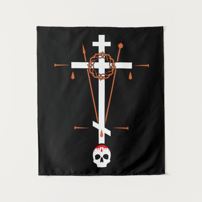 Orthodox Golgotha Kenosis Cross Tapestry (Front)