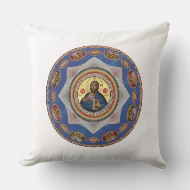 orthodox icon god church religion saint cushion (Front)