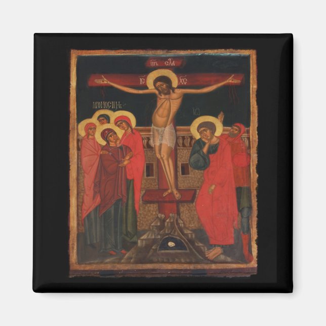 Orthodox Icon of Jesus on the Cross Magnet (Front)