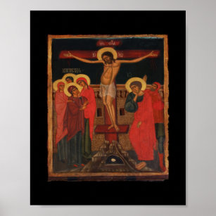 Orthodox Icon of Jesus on the Cross Poster