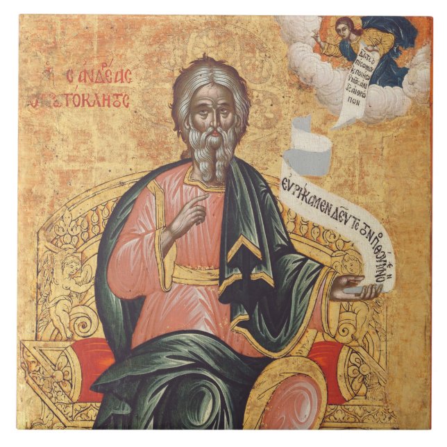 Orthodox Icon of Saint Andrew the Apostle  Ceramic Tile (Front)