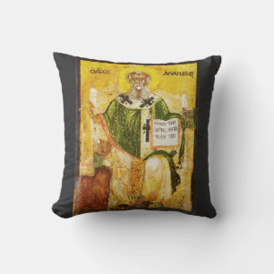 Orthodox Icon of Saint Athanasius of Alexandria Cushion