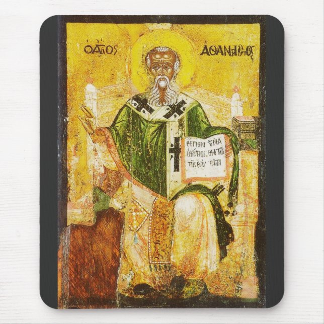 Orthodox Icon of Saint Athanasius of Alexandria Mouse Pad (Front)