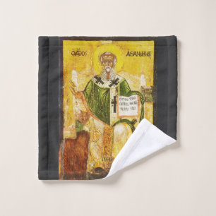 Orthodox Icon of Saint Athanasius of Alexandria Wash Cloth
